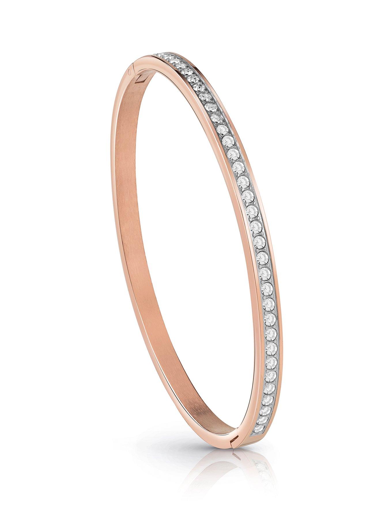 Guess Colour My Day Crystal Hinged Bangle - Rose Gold