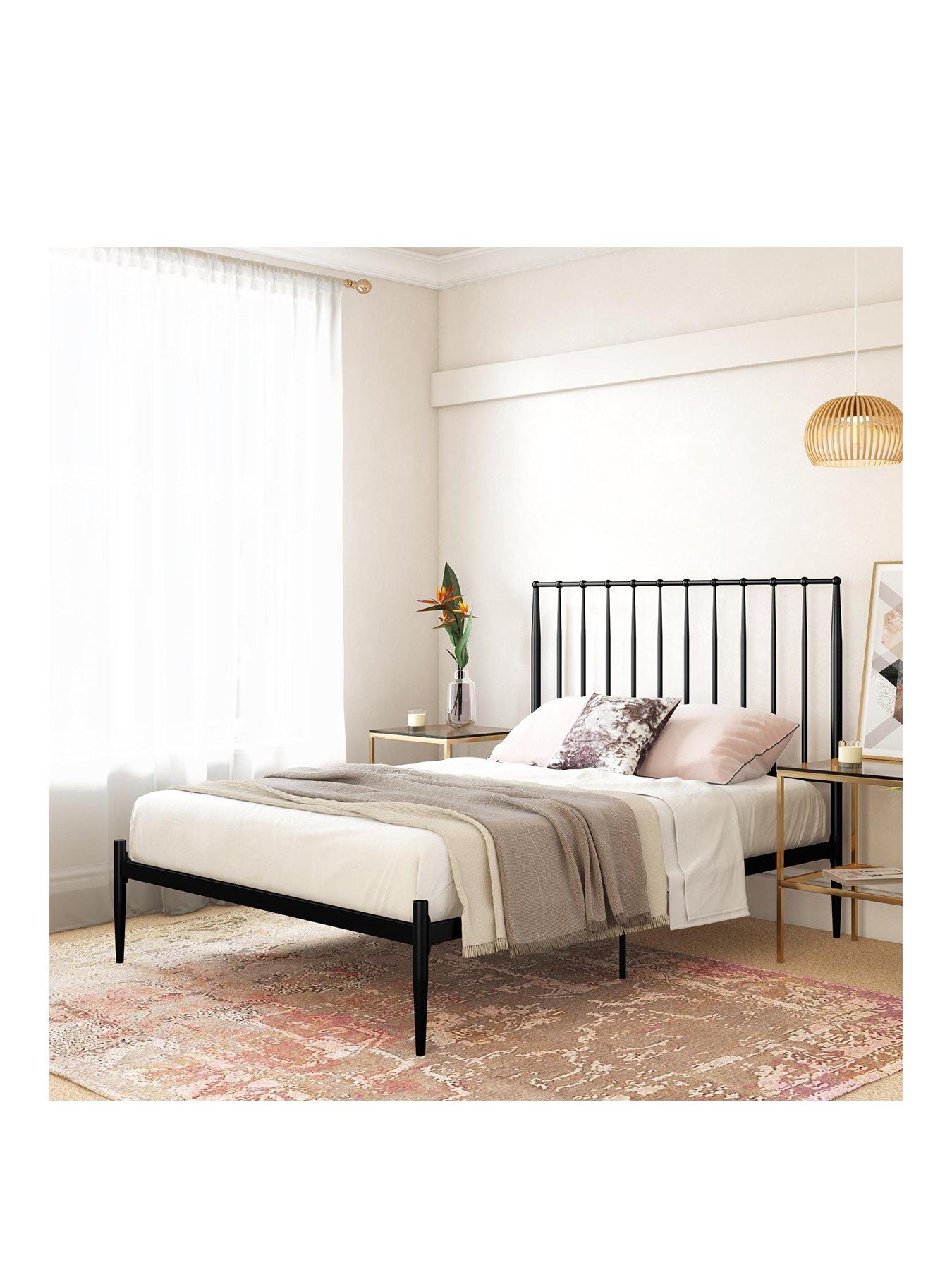 Full size bed frame deals black metal