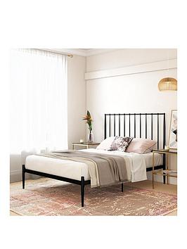 Product photograph of Dorel Home Giulia Modern Metal Double Bed Frame - Black from very.co.uk