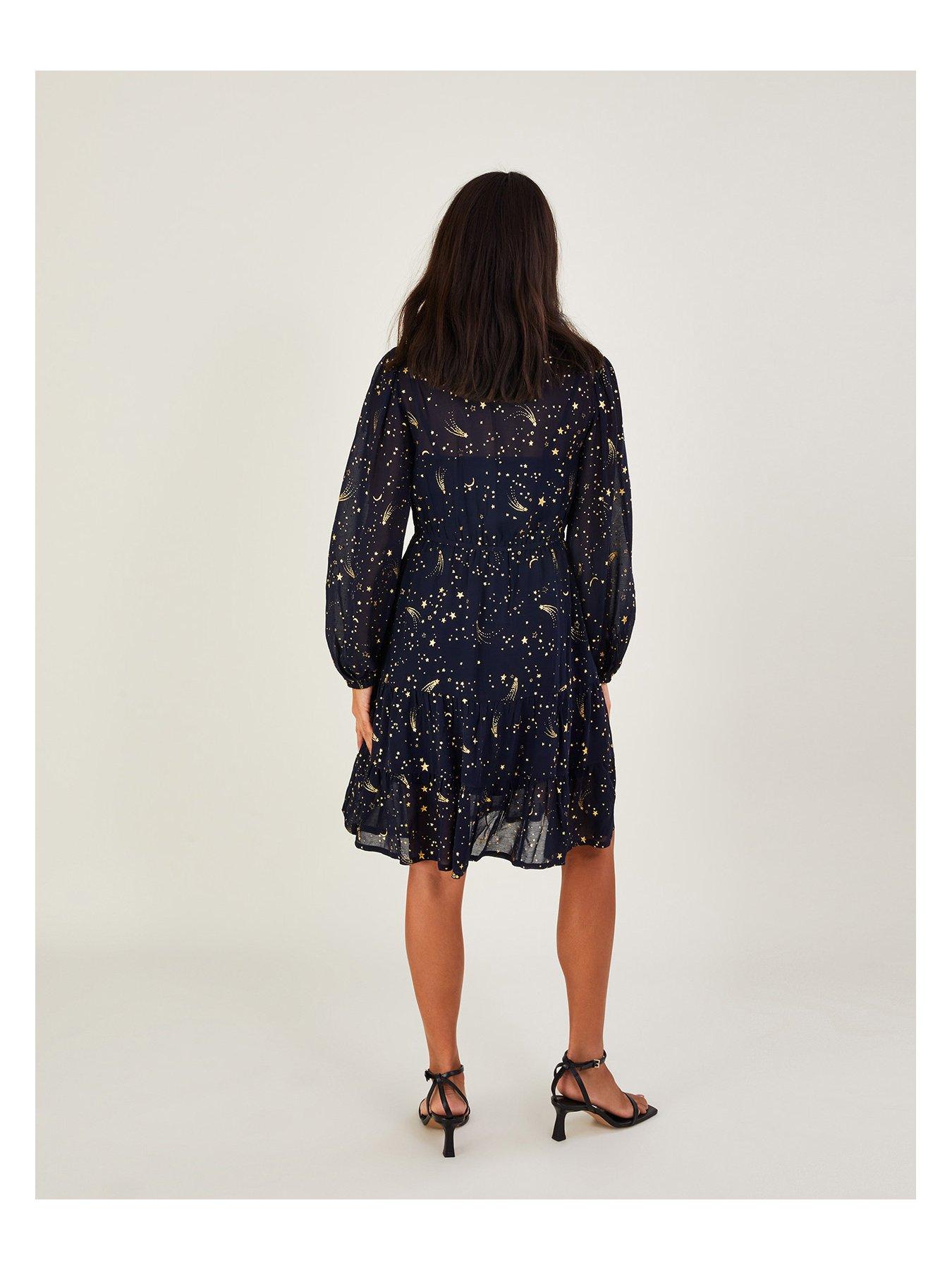 Monsoon blue top sequin dress