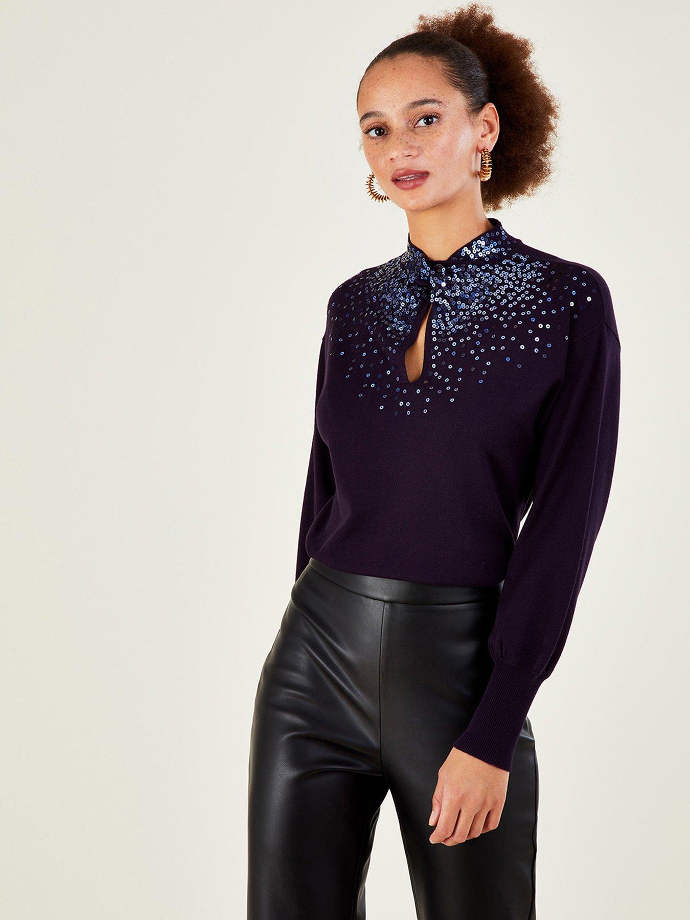 Sequin on sale neck jumper