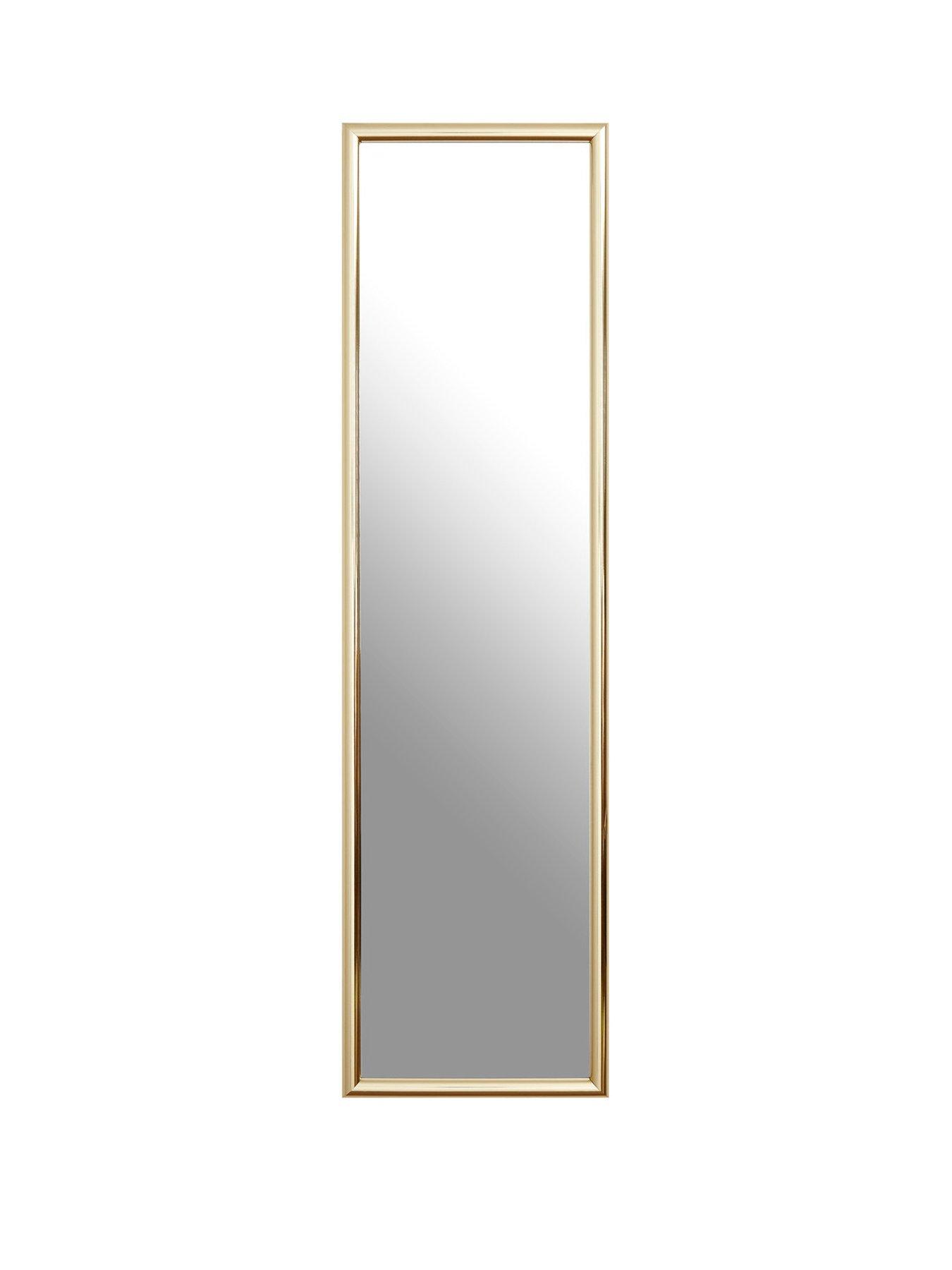Product photograph of Premier Housewares Plastic Frame Over Door Mirror - Gold from very.co.uk