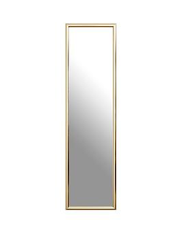 Product photograph of Premier Housewares Plastic Frame Over Door Mirror - Gold from very.co.uk