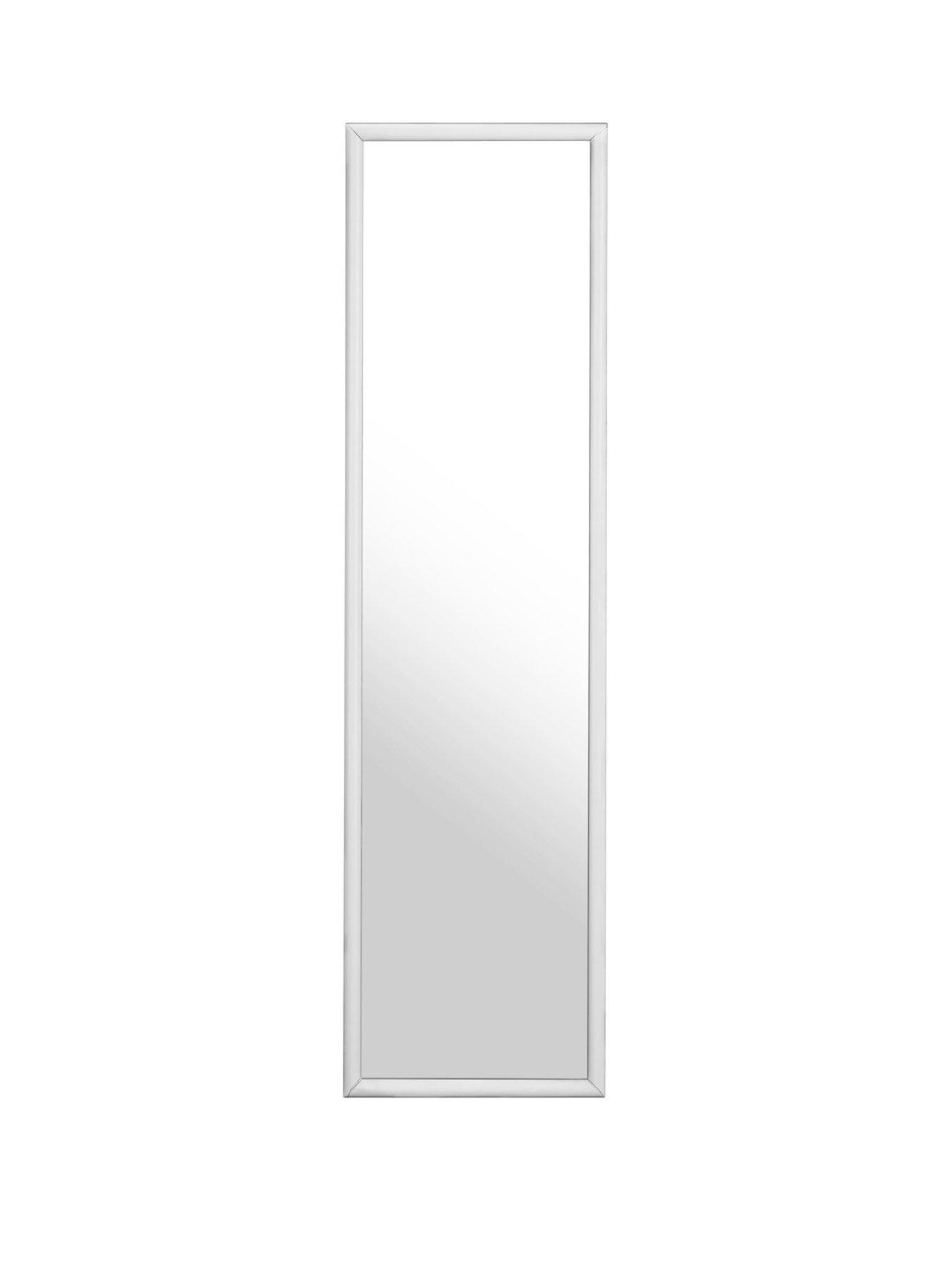 Product photograph of Premier Housewares Plastic Frame Over Door Mirror - White from very.co.uk