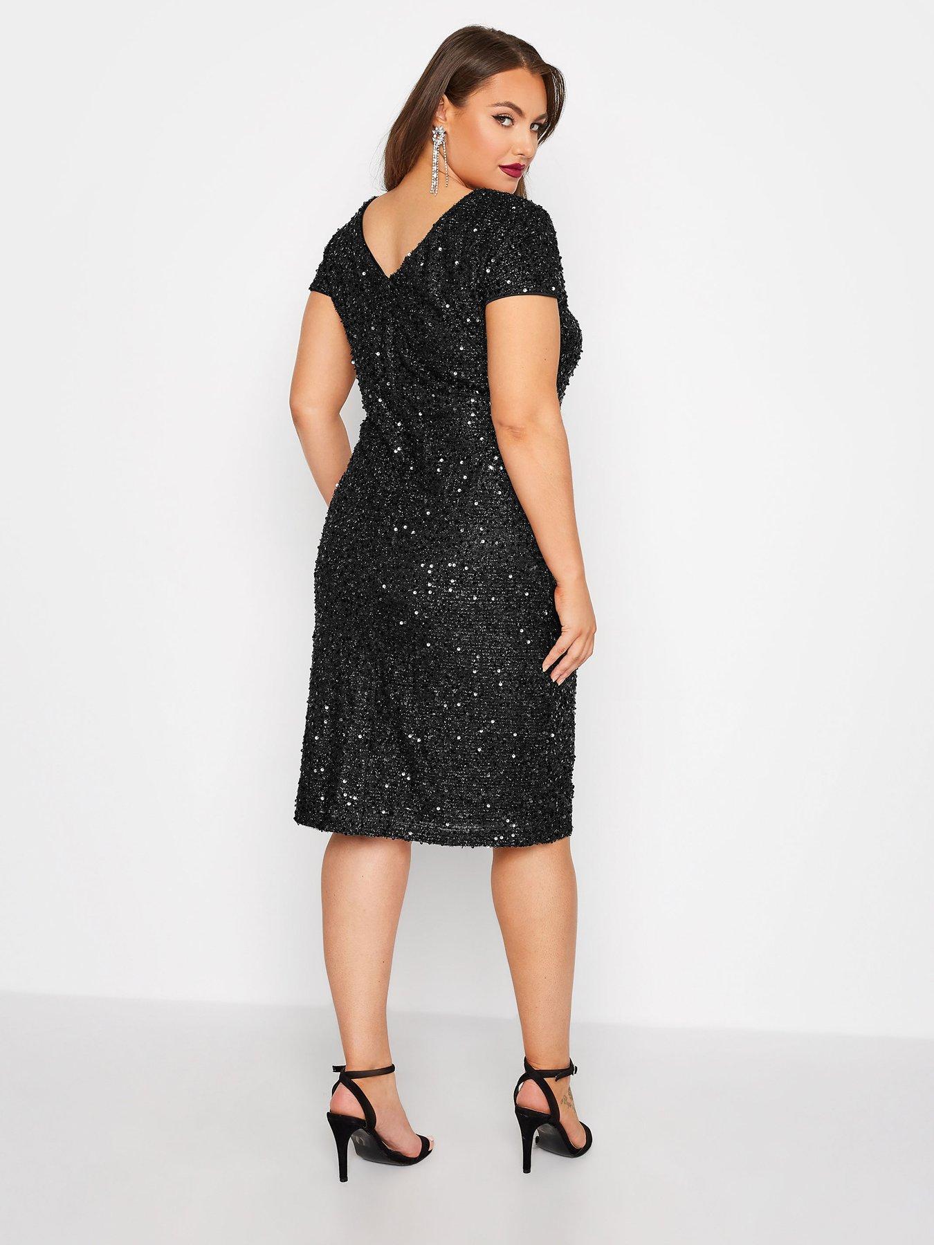 Black sequin clearance shift dress uk