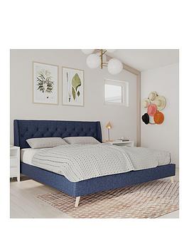 Product photograph of Dorel Home Thea Double Linen Bed from very.co.uk