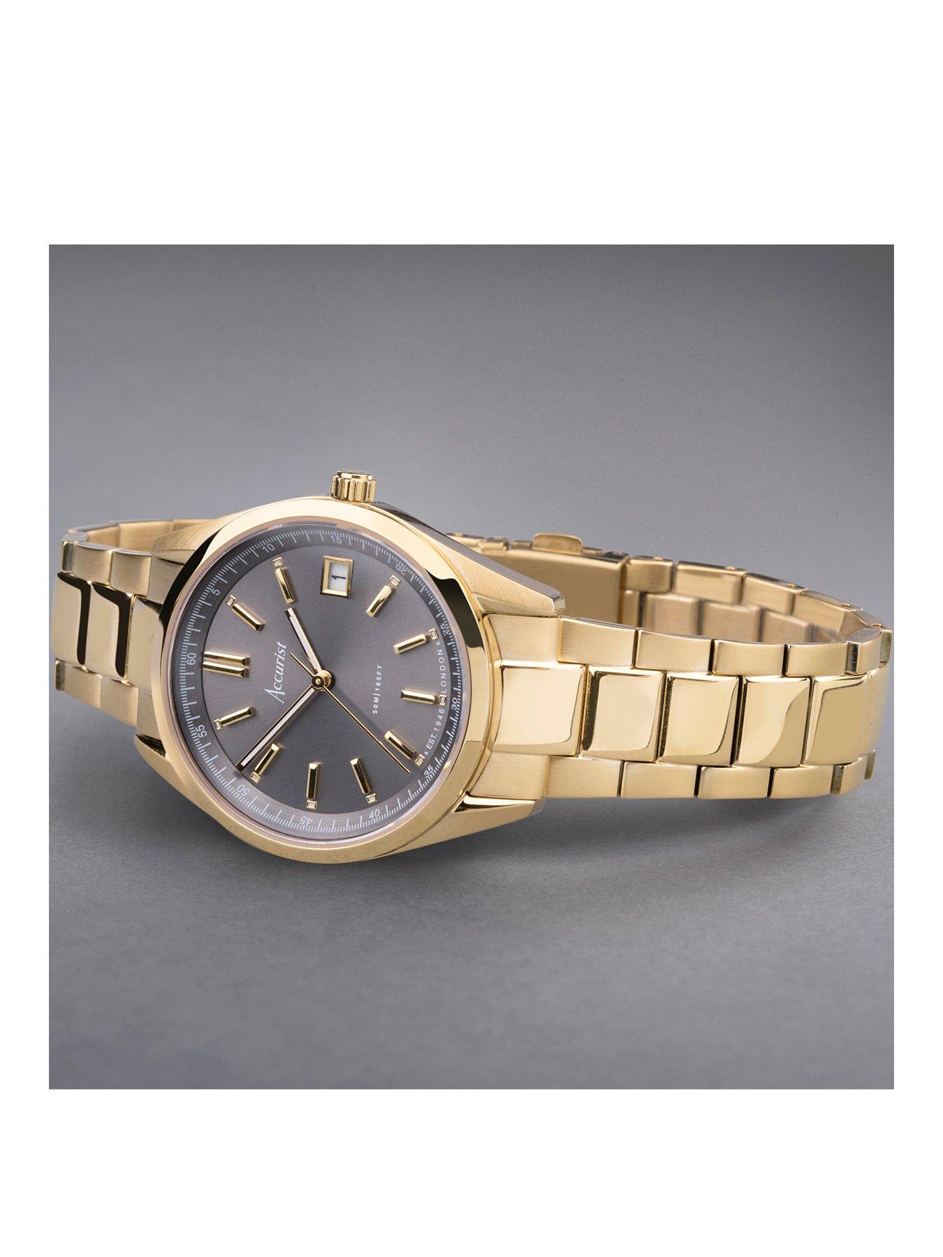 Image 2 of 8 of Accurist Everyday Unisex Gold Stainless Steel Bracelet Analogue Watch