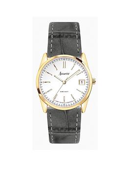 accurist everyday womens grey leather strap analogue watch