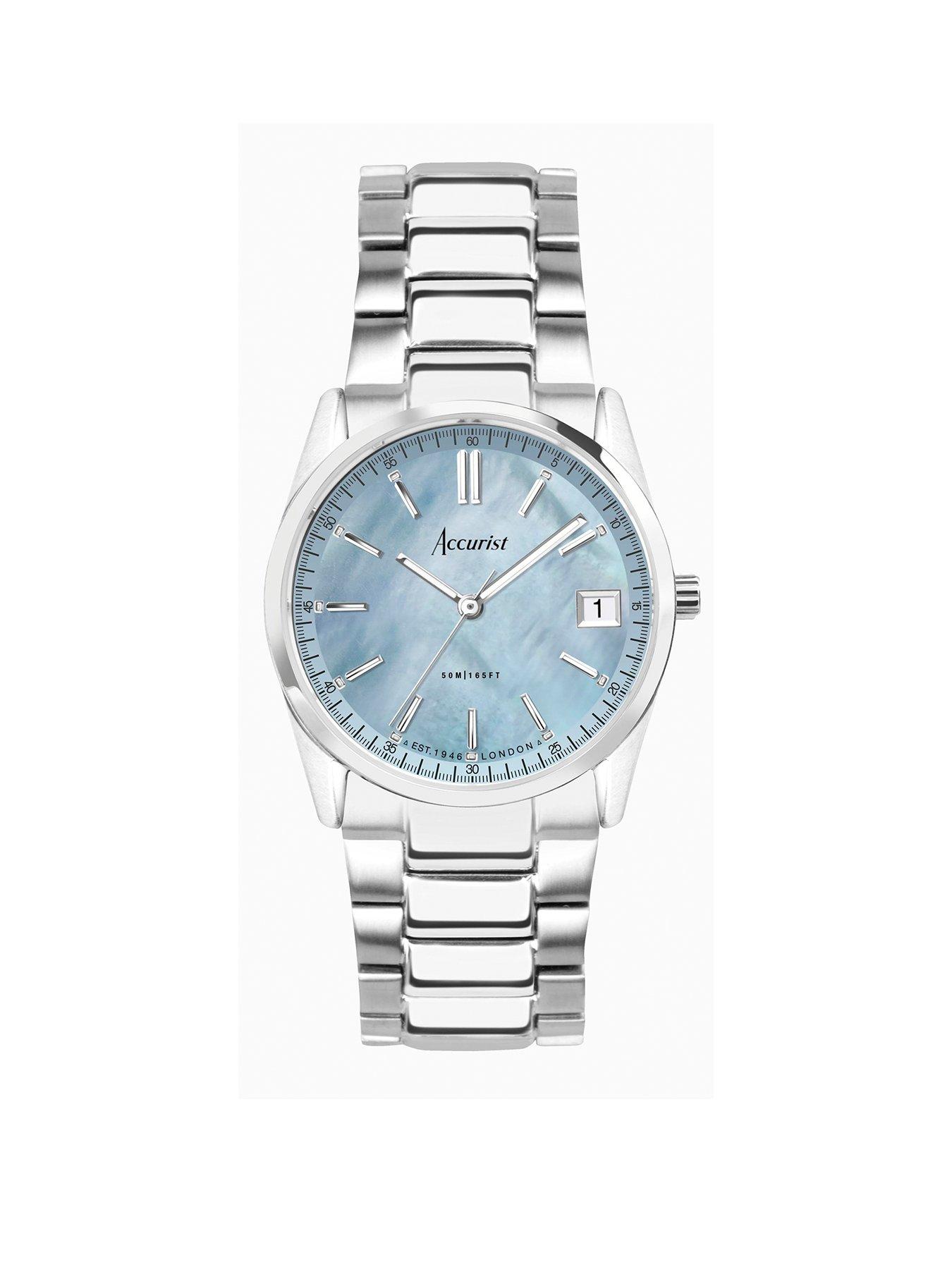 Product photograph of Accurist Everyday Womens Silver Stainless Steel Bracelet Analogue Watch from very.co.uk