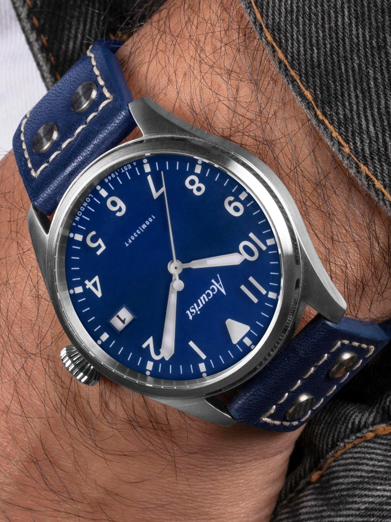 Blue strap shop mens watch