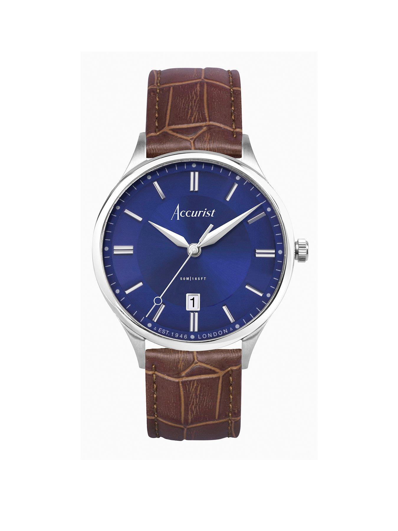 accurist-classic-mens-brown-leather-strap-analogue-watch