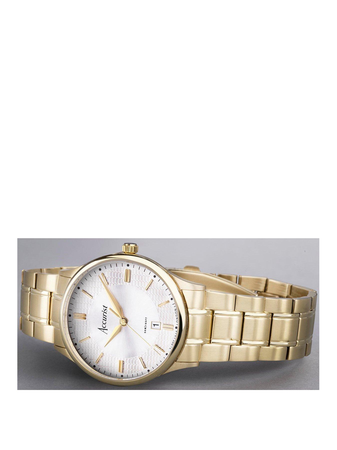 Accurist gold watch mens hot sale