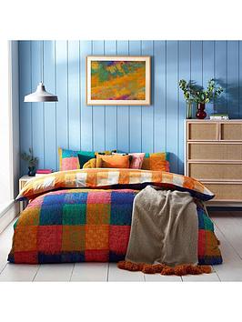 Product photograph of Furn Alma Check Duvet Cover Set - Multi from very.co.uk