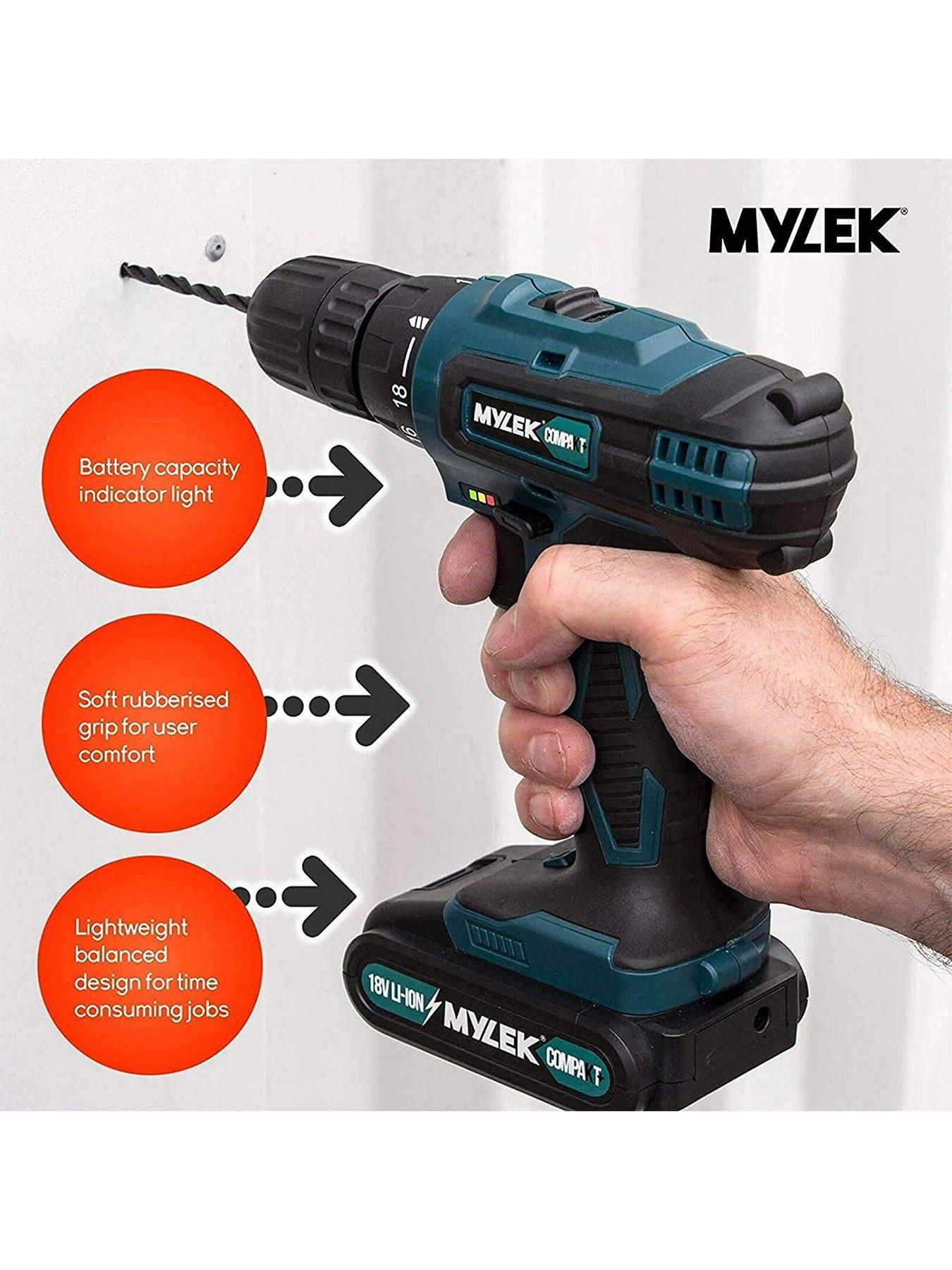 Image 2 of 7 of Mylek 18V Cordless Drill Driver 2 Speed with Carry Case