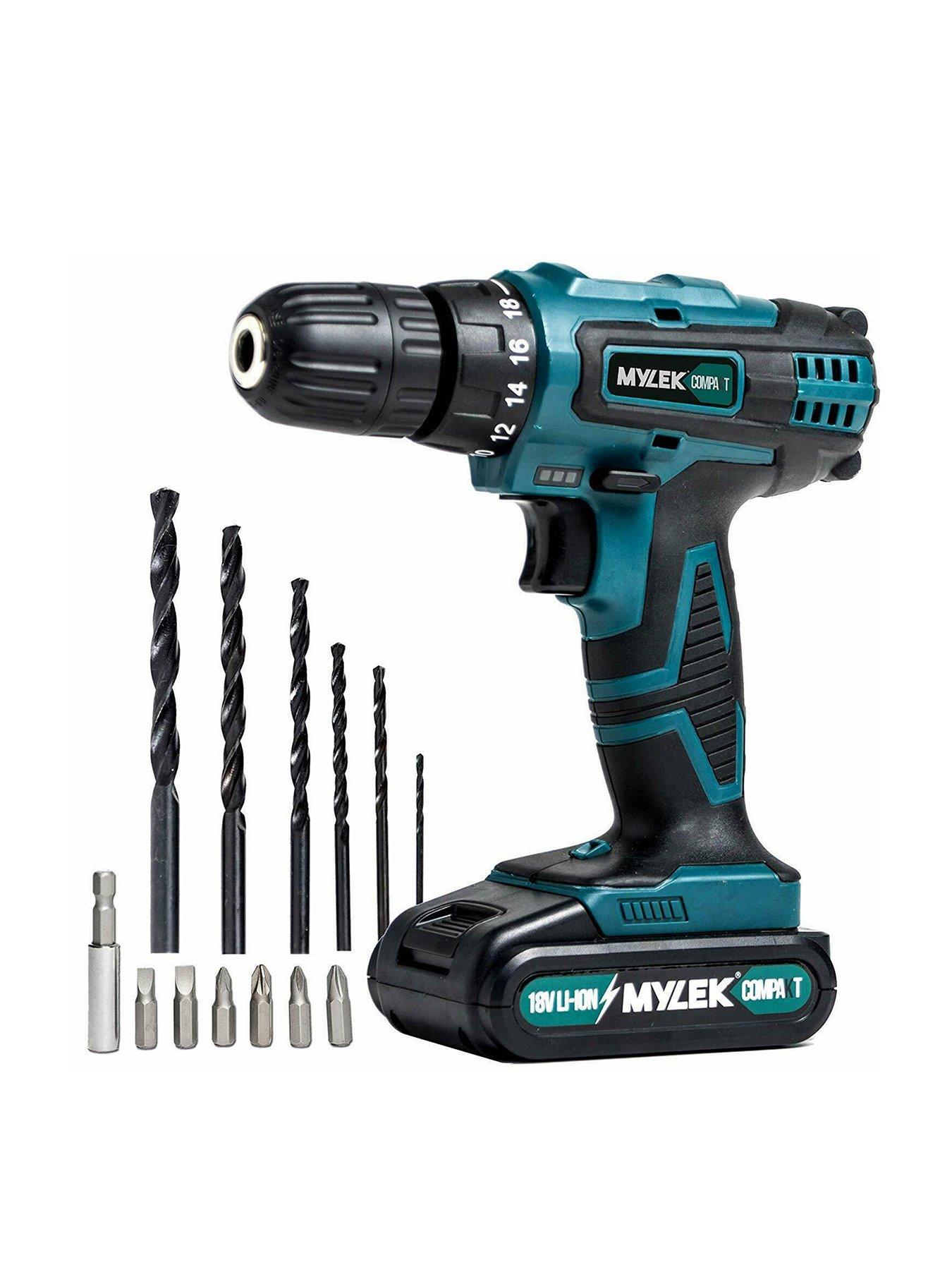 Product photograph of Mylek 18v Cordless Driver-lithium Ion Drill from very.co.uk