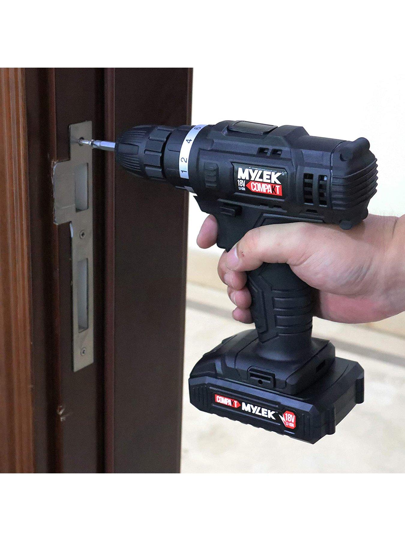 Image 4 of 7 of Mylek 18V Cordless Drill Electric Driver Set with 151-Piece Accessory Set and Case