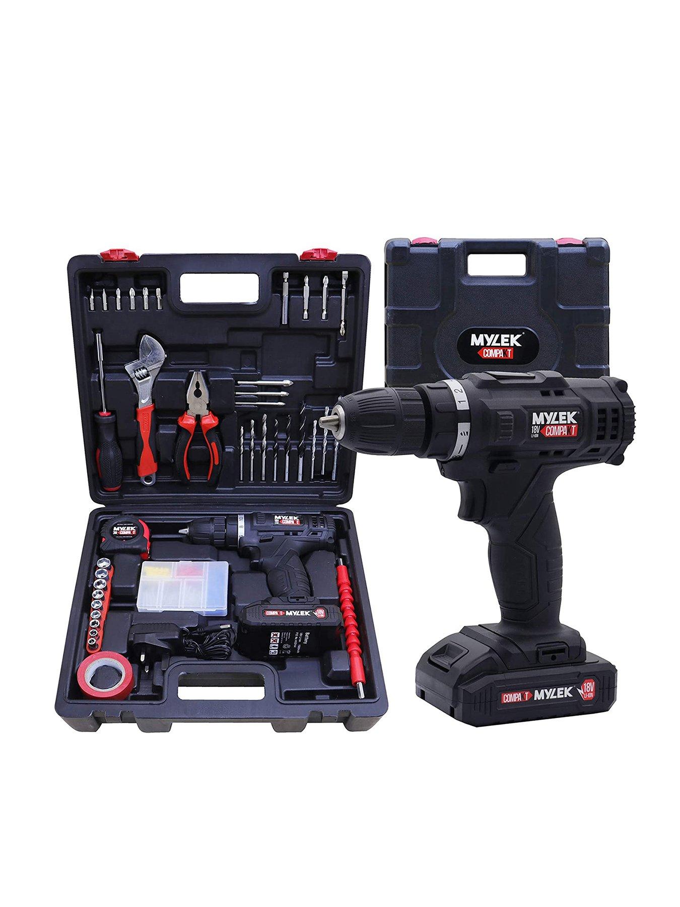Mylek Cordless Drill Set 18V with 90-Piece Tool Kit and Case