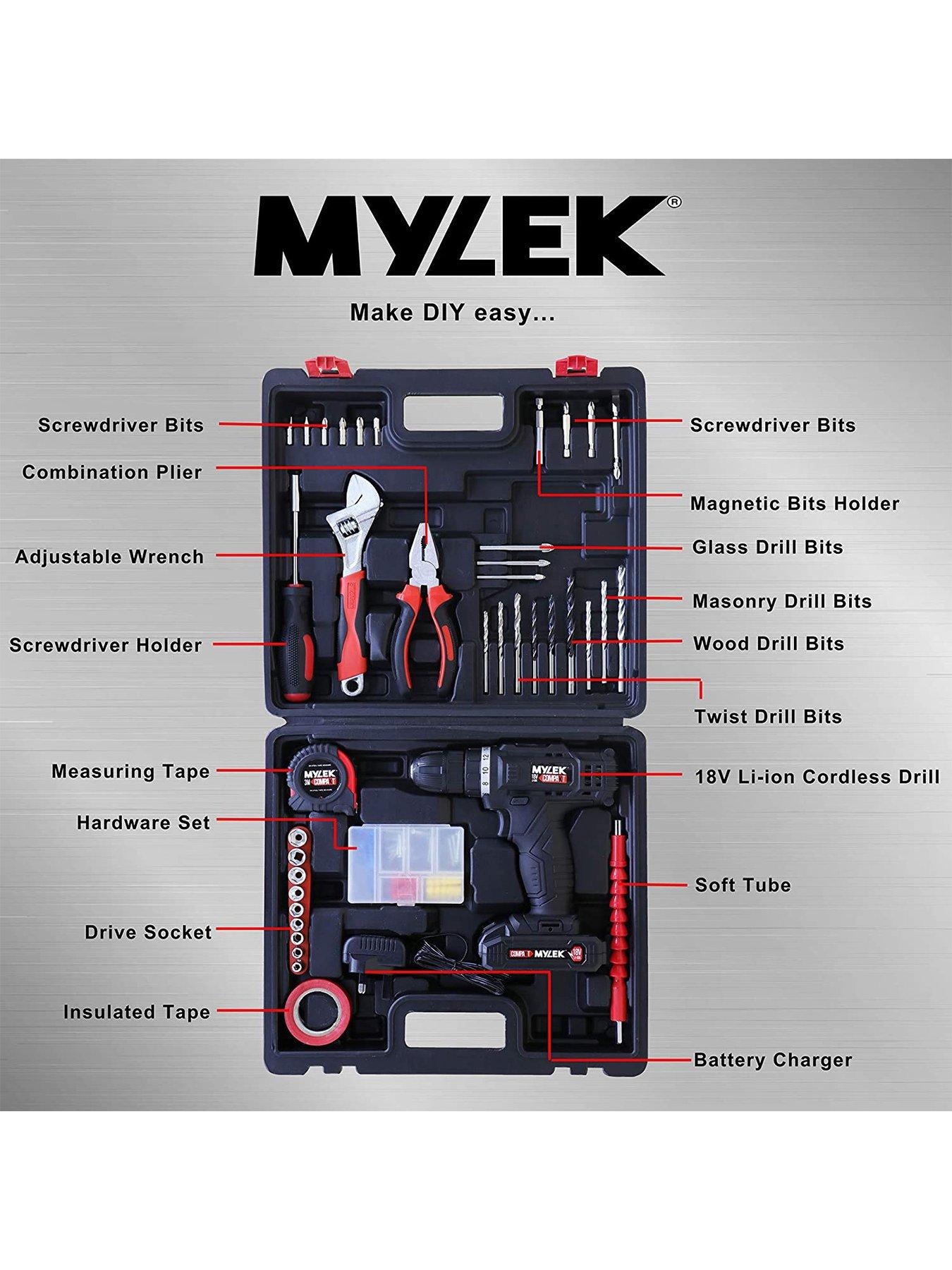 Cordless Drill Set 18V with 90 Piece Tool Kit and Case