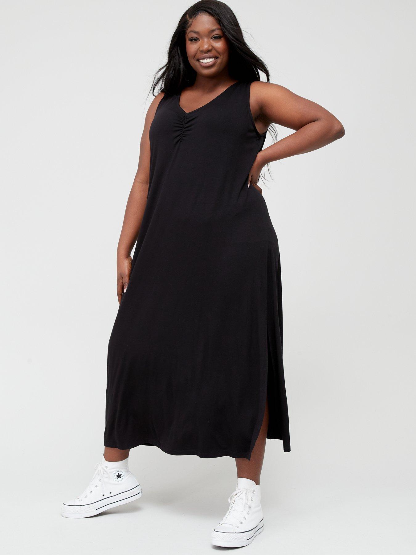 Black sleeveless maxi shop dress plus size