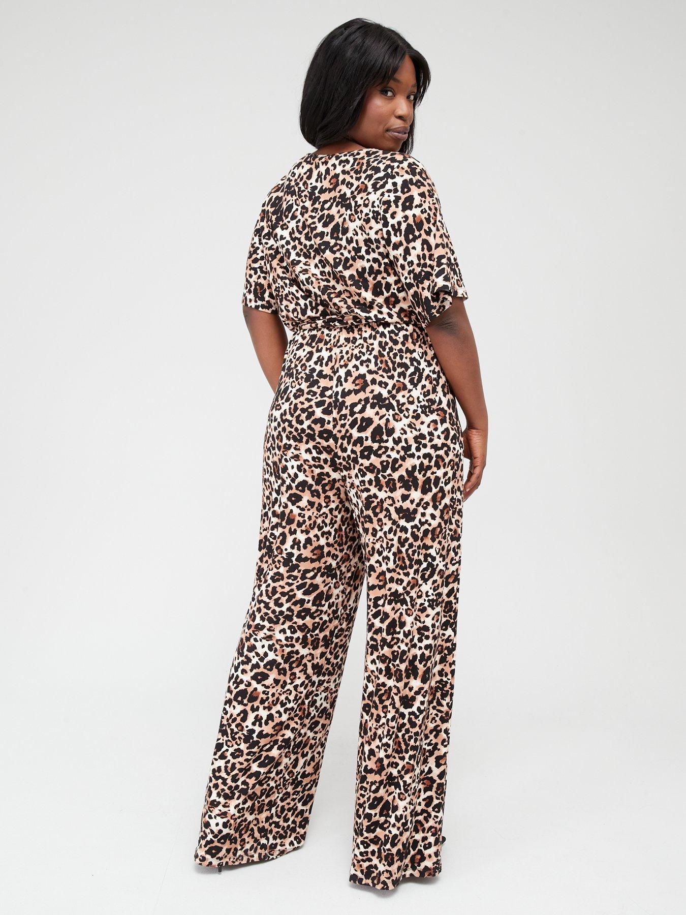 Leopard print jumpsuit shorts sale