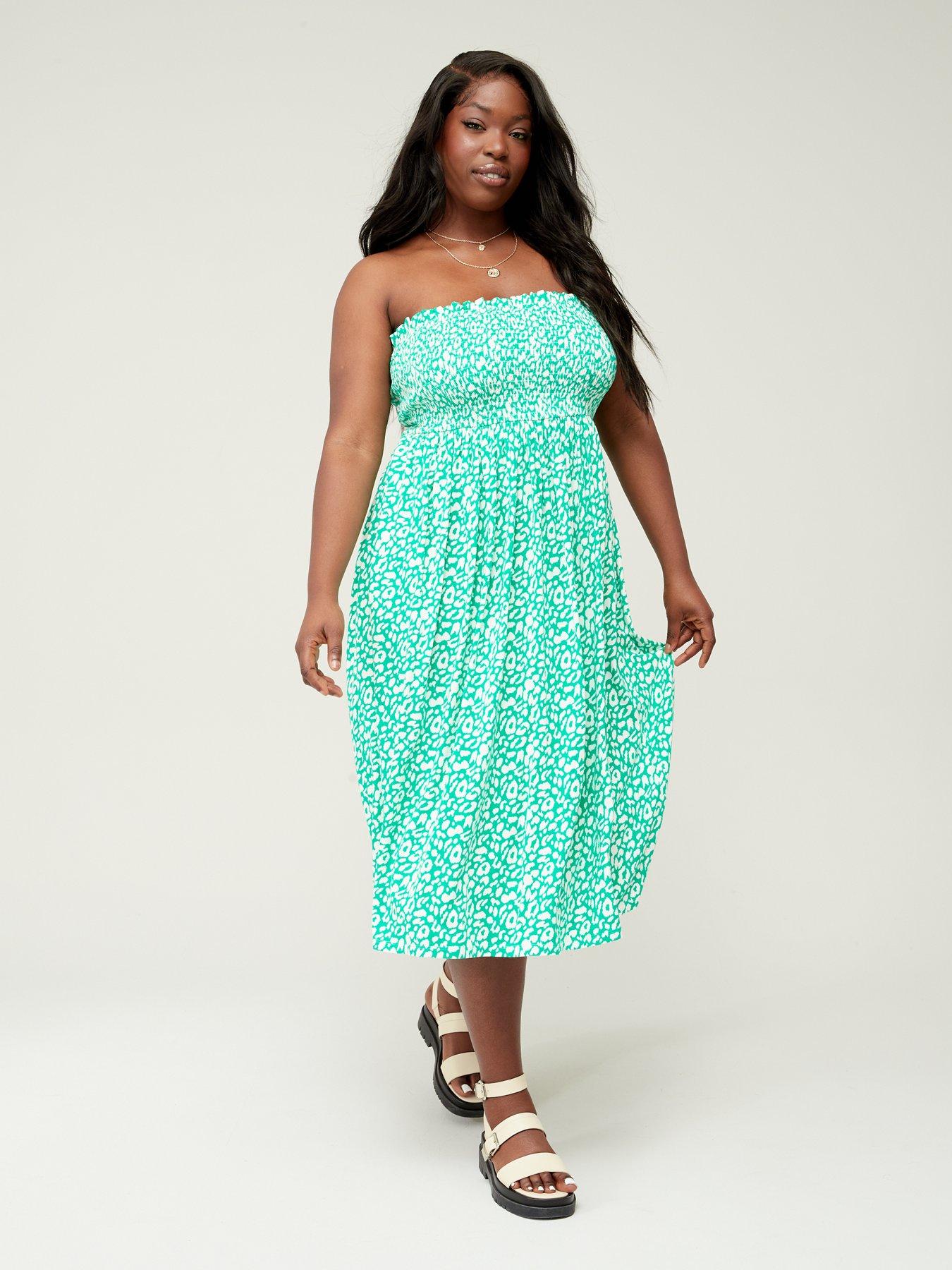 Plus size best sale strapless beach dress