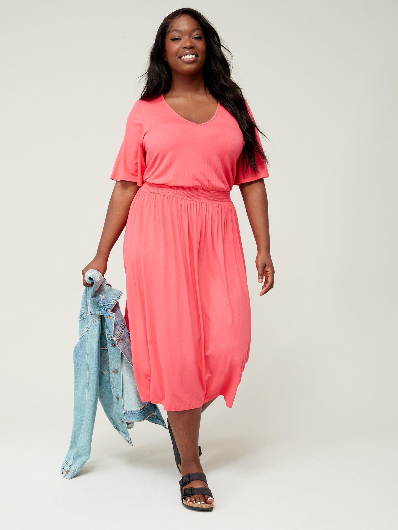 Coral short sleeve clearance dress