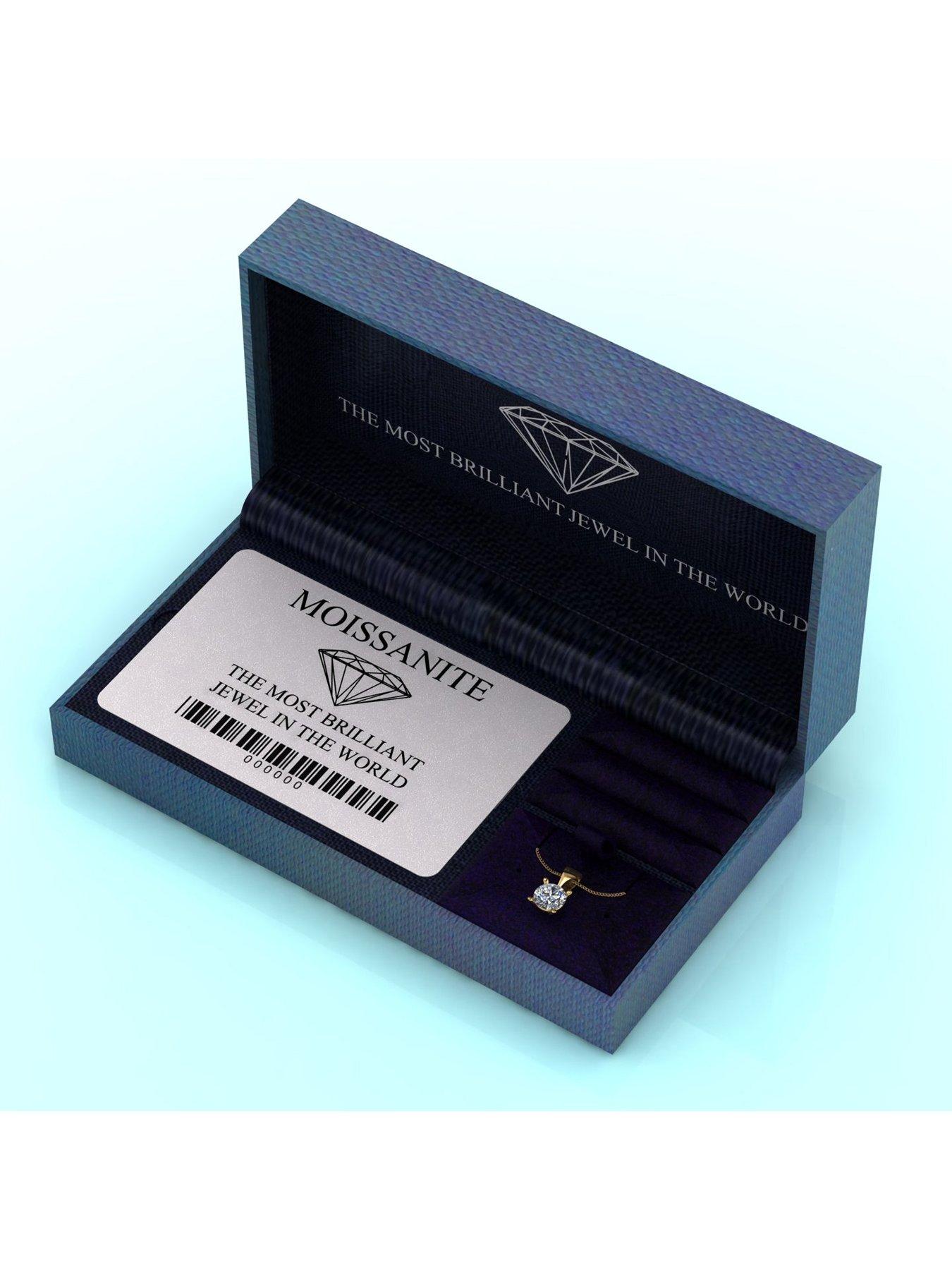 Image 5 of 5 of Moissanite 9ct Yellow Gold 1ct Moissanite Solitaire Pendant Necklace