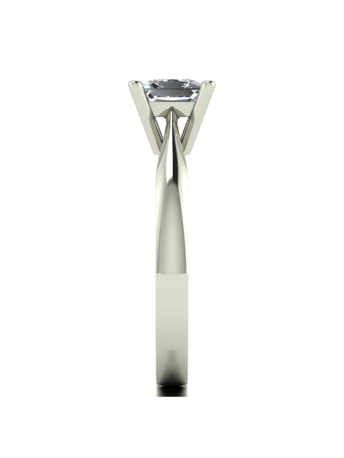 Image 3 of 5 of Moissanite 9ct White Gold Princess&nbsp;0.80ct Cut Moissanite Ring