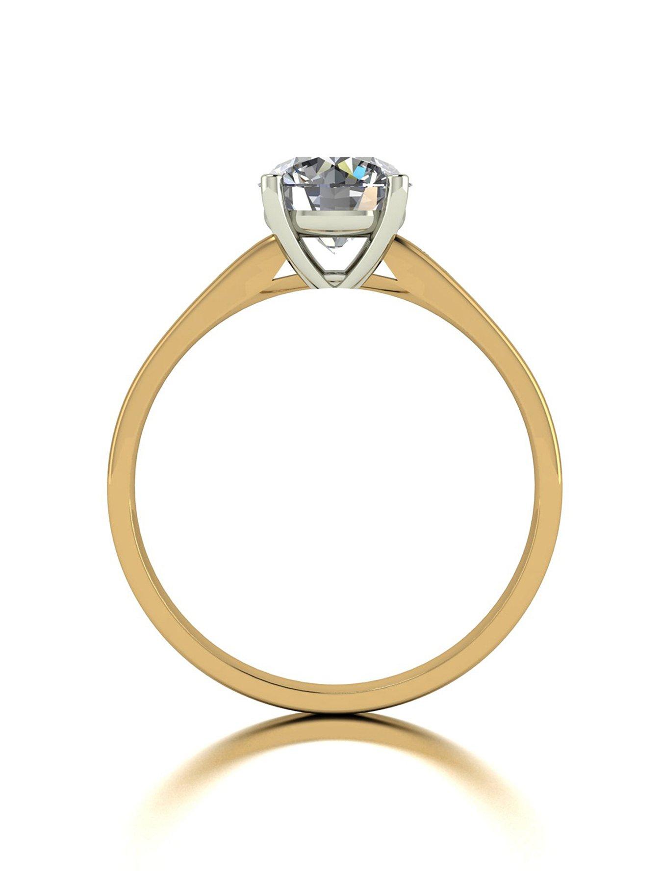 Product photograph of Moissanite 9ct Gold 1 35ct Moissanite Solitaire Ring from very.co.uk