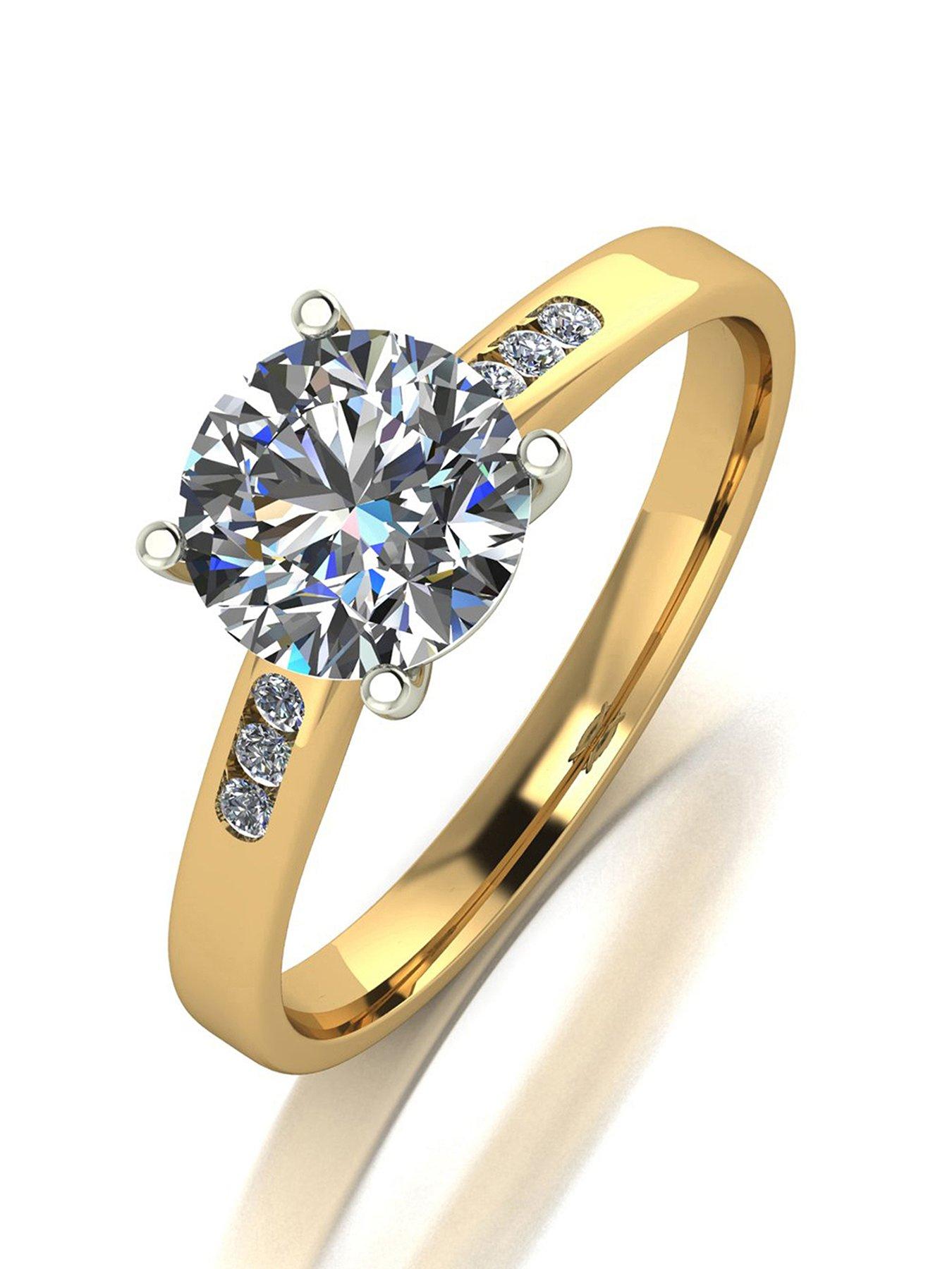 Product photograph of Moissanite 9ct Gold 1 35ct Moissanite Solitaire Ring from very.co.uk