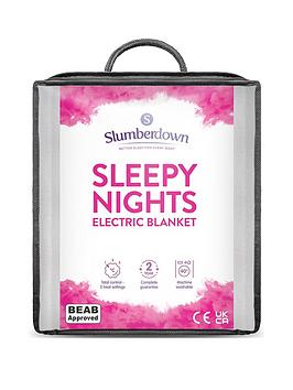 Product photograph of Slumberdown Sleepy Nights Electric Blanket - White from very.co.uk