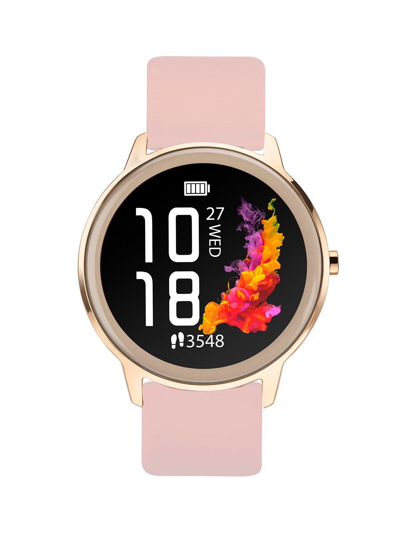 Product photograph of Sekonda Flex Ladies Silicone Strap Smartwatch - Rose Gold Soft Pink from very.co.uk