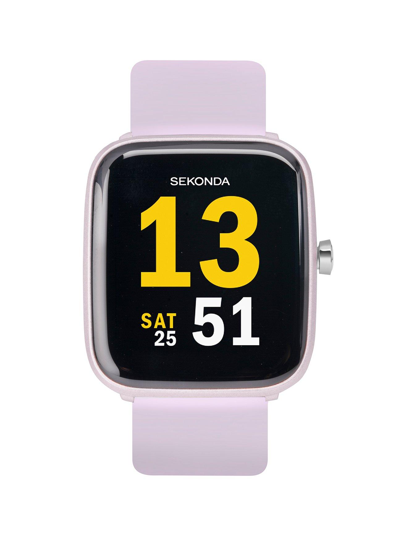 Product photograph of Sekonda Ladies Motion Silicone Strap Smartwatch - Lilac from very.co.uk