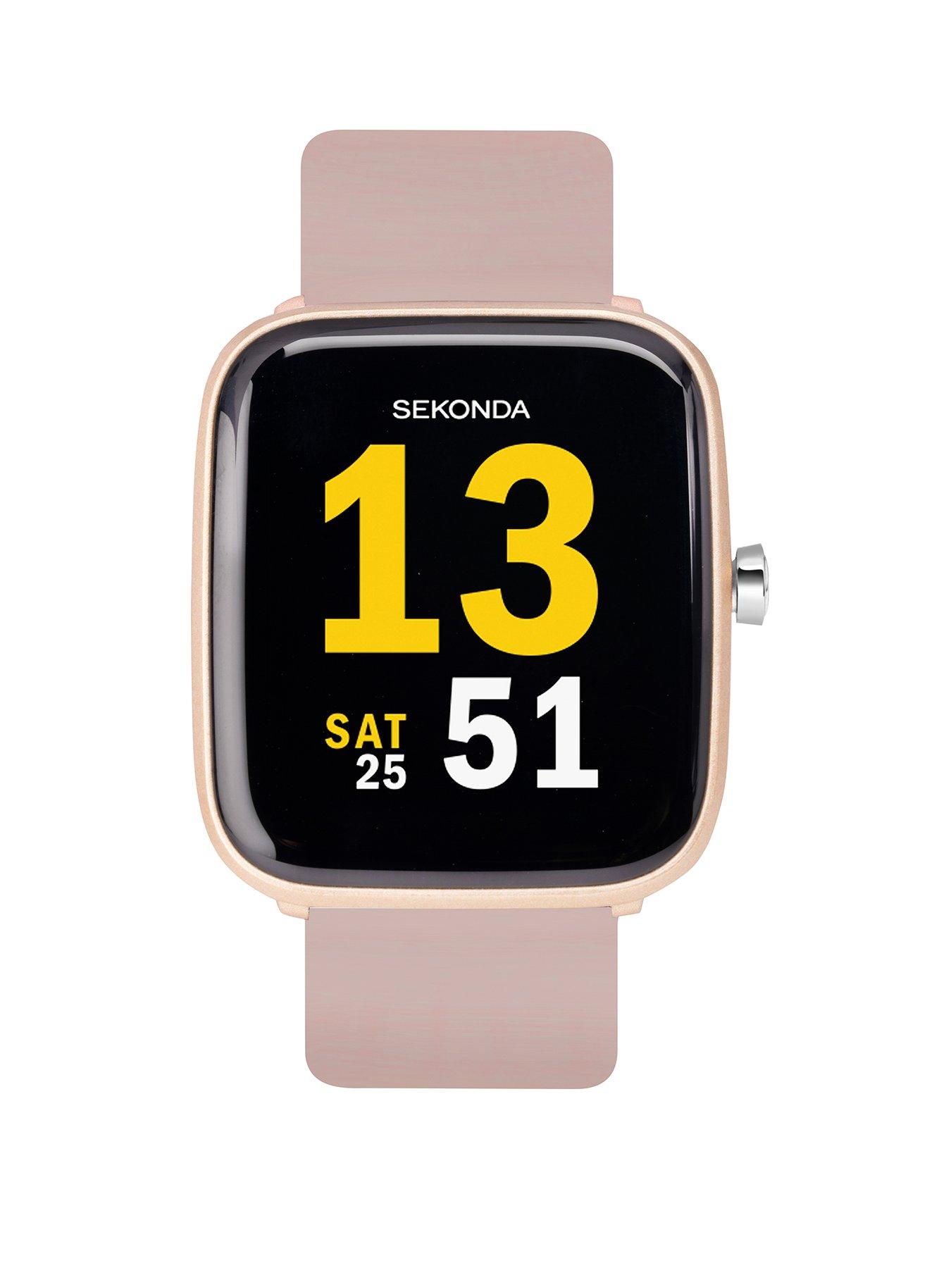 Product photograph of Sekonda Ladies Motion Silicone Strap Smartwatch - Blush Pink from very.co.uk