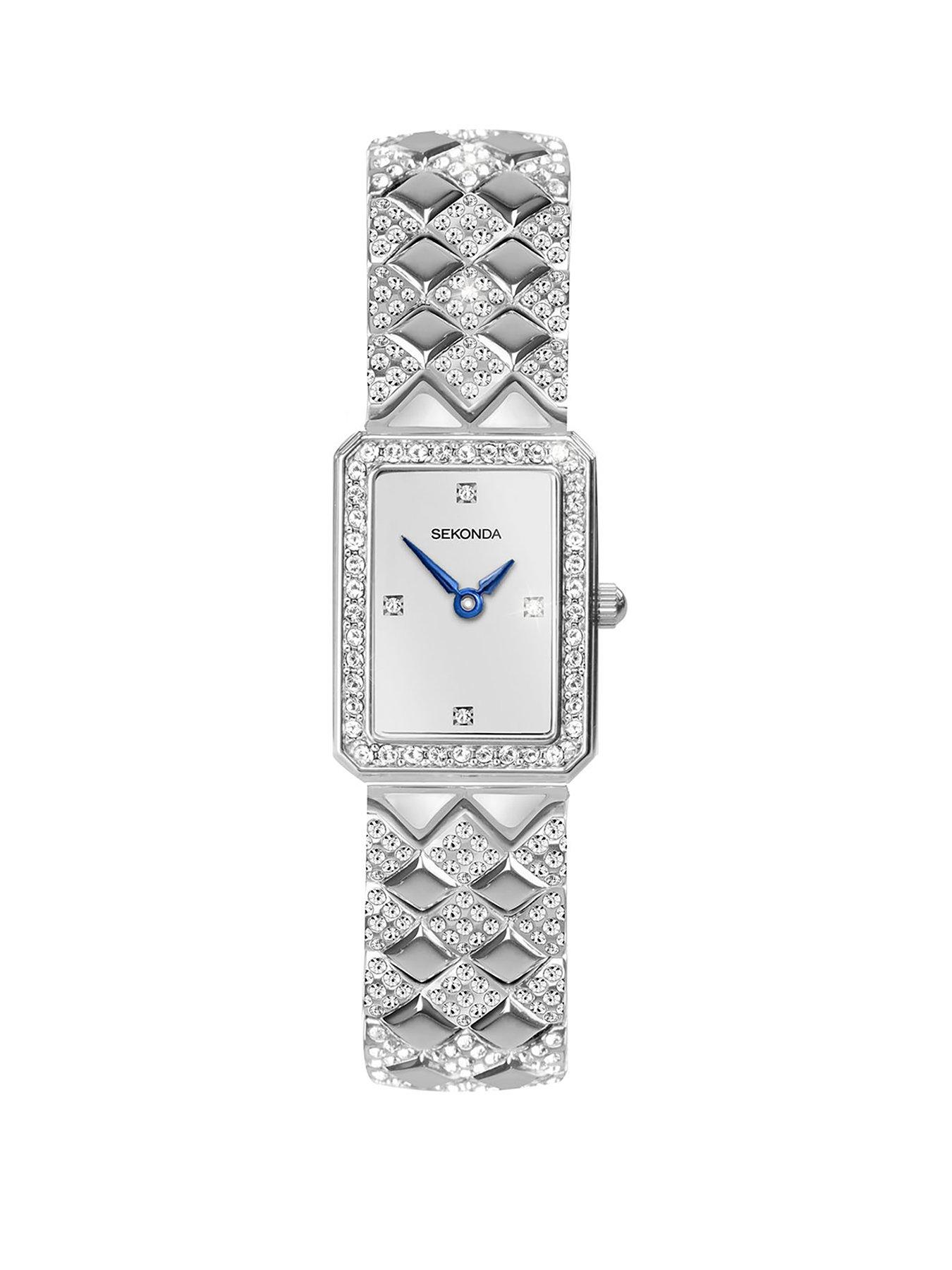 Product photograph of Sekonda Ladies Silver Alloy Bracelet With White Dial Watch from very.co.uk