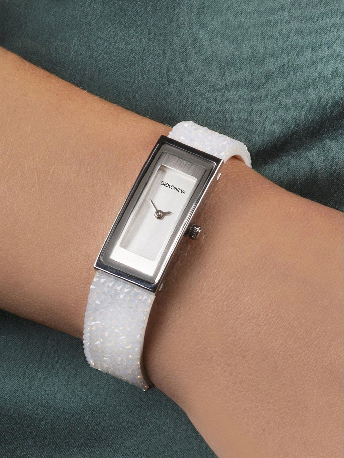 Silver discount rectangle watch