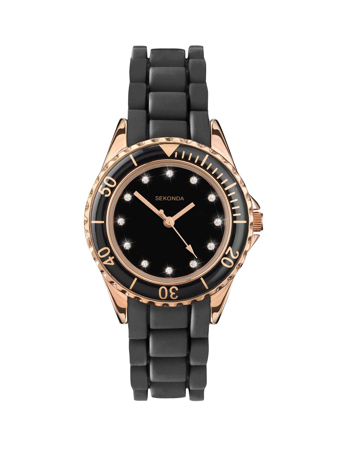 Ladies watches with black dial sale