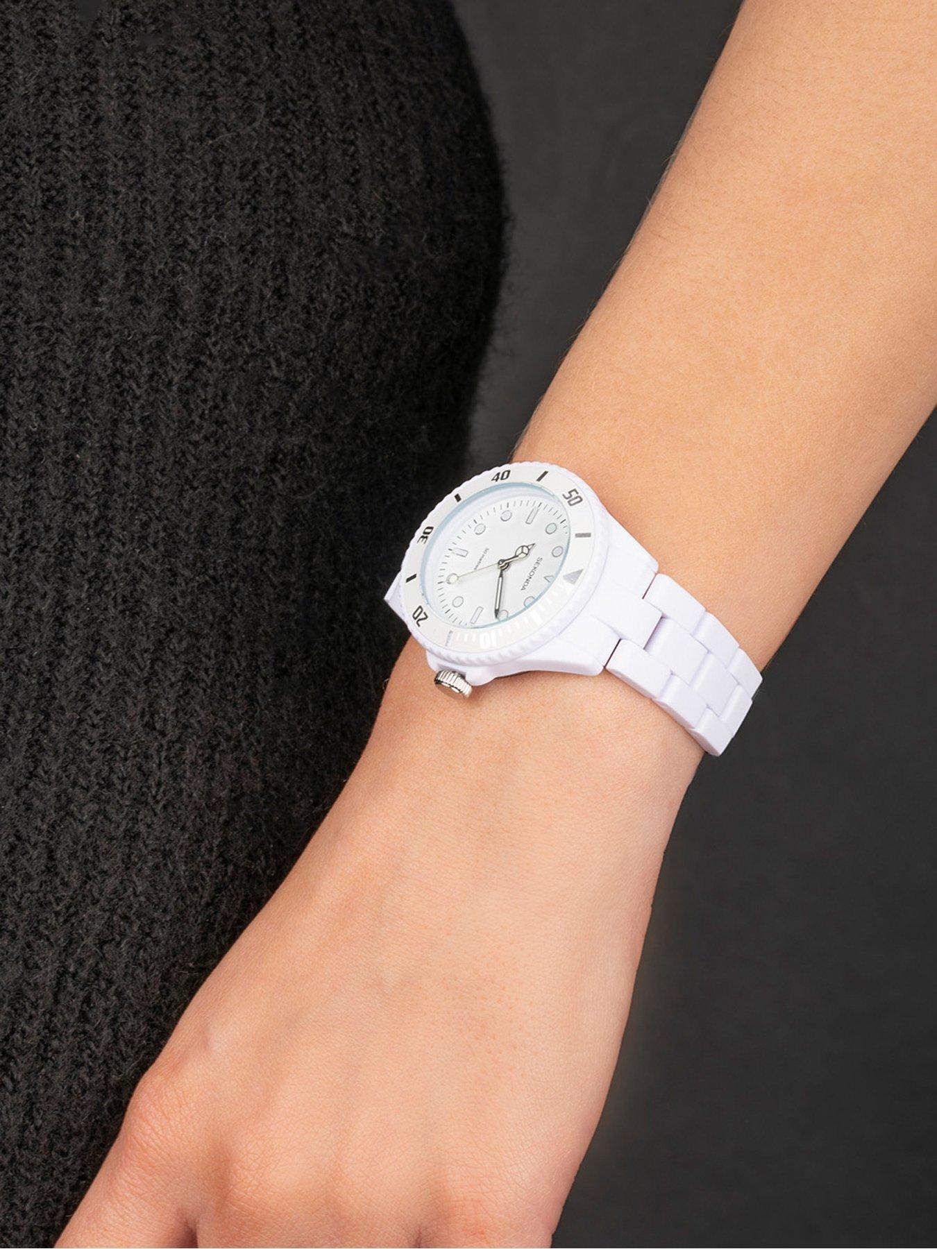 Ladies watch white on sale strap