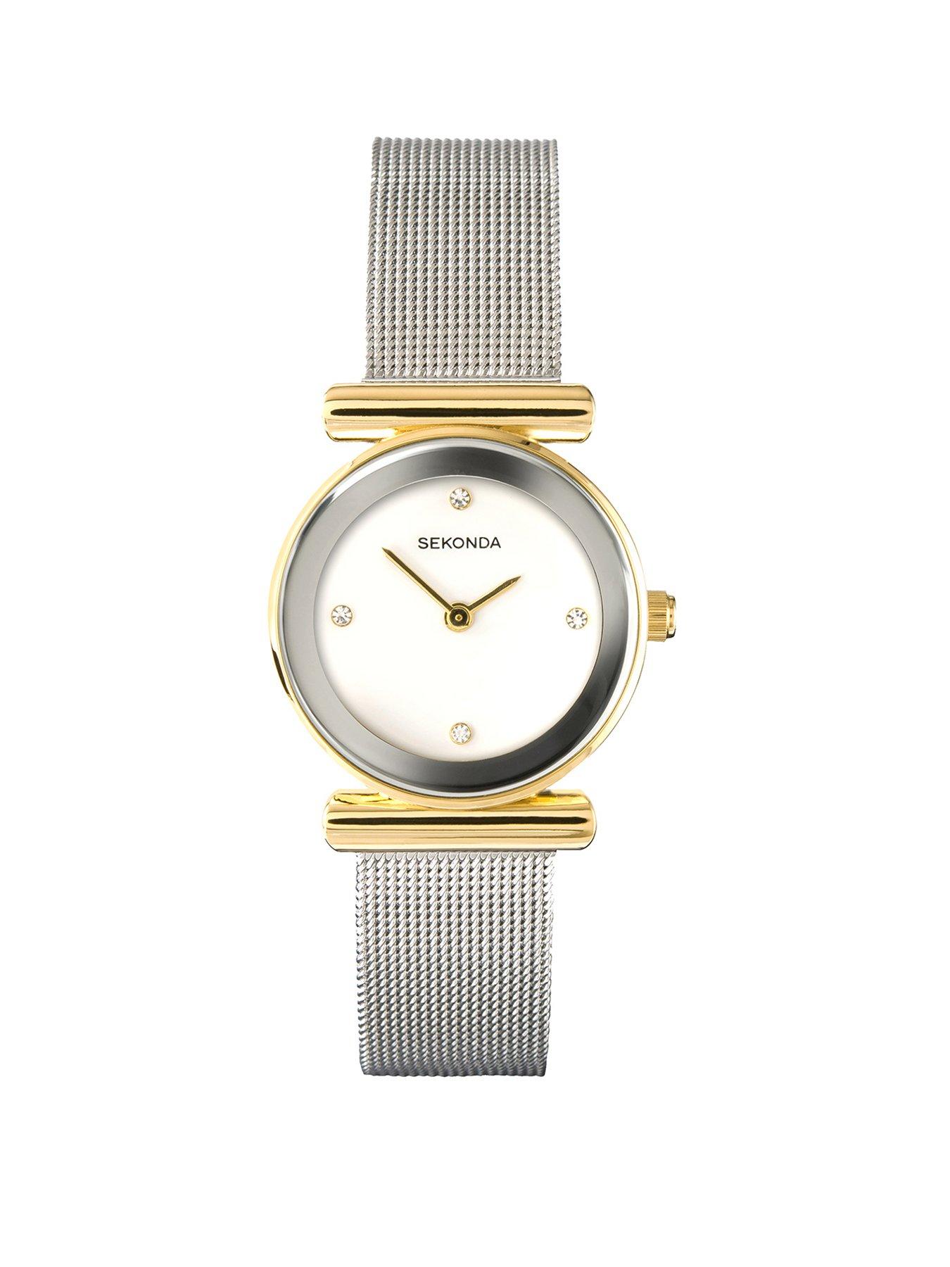 Product photograph of Sekonda Ladies Eva Silver Stainless Steel Bracelet With White Dial Watch from very.co.uk