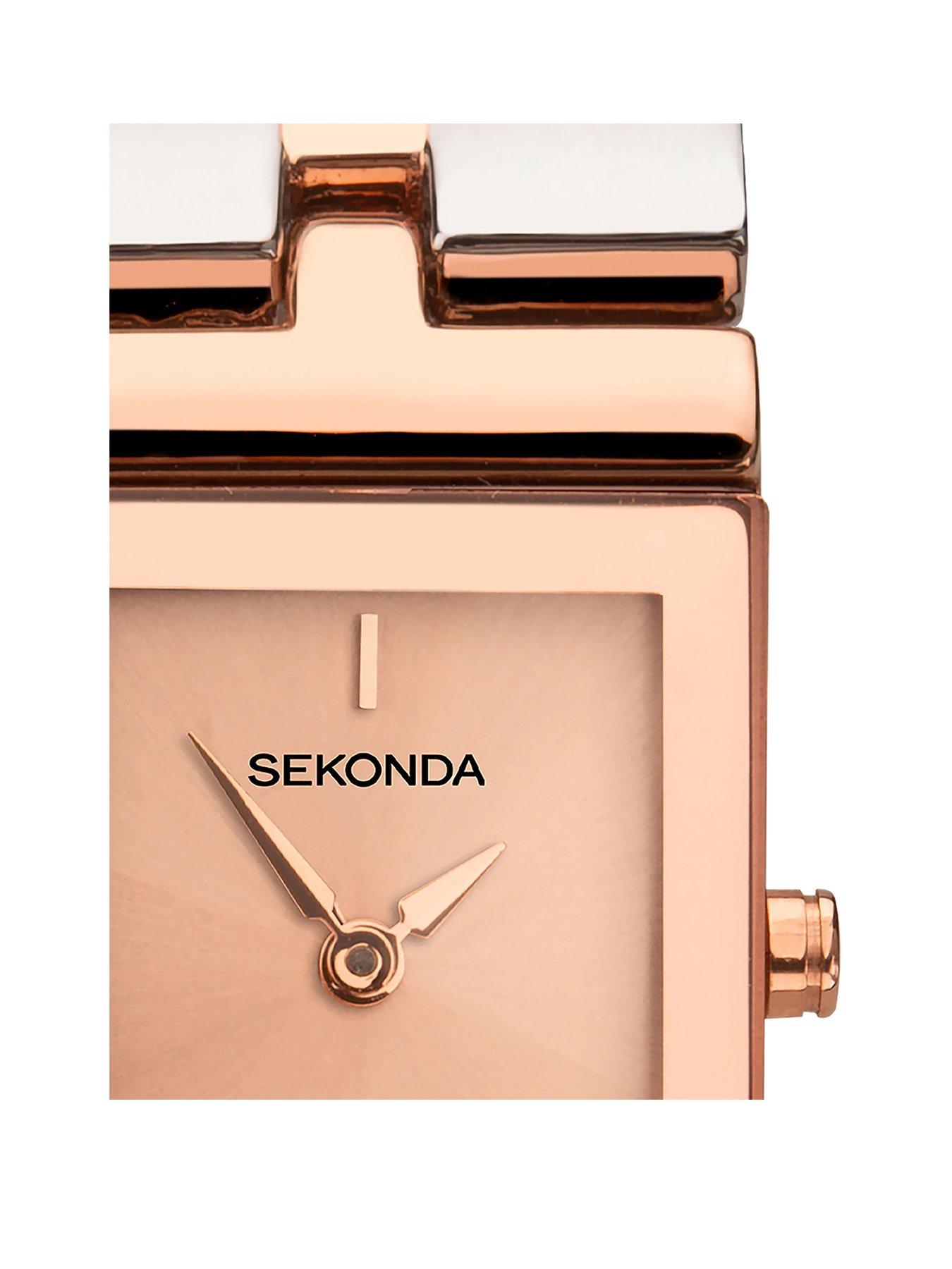 Image 2 of 6 of Sekonda Ladies Two Tone Bracelet Watch with Rose Dial Gift Set
