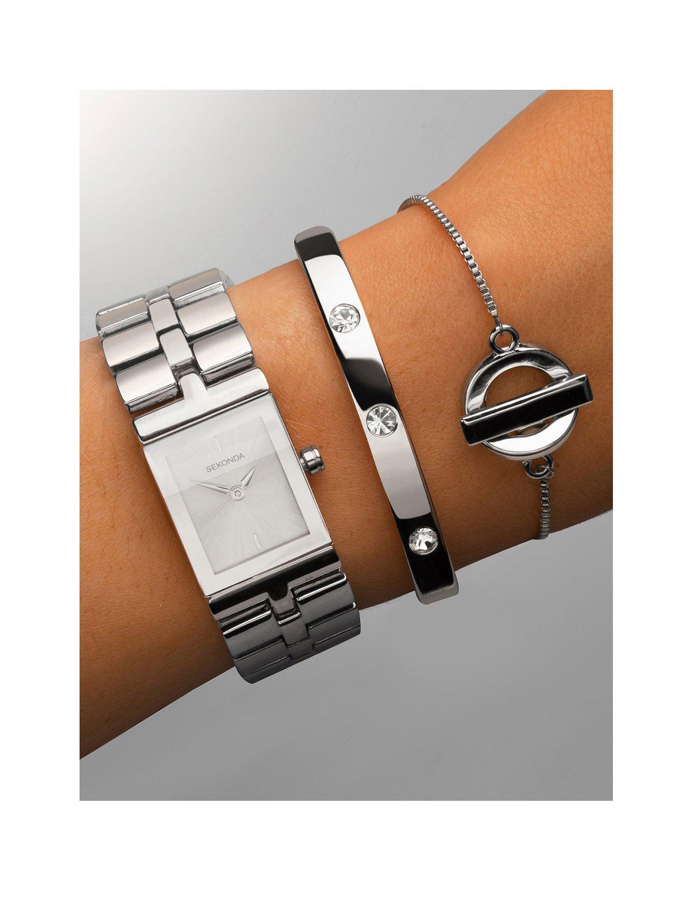 Womens silver bracelet watch new arrivals