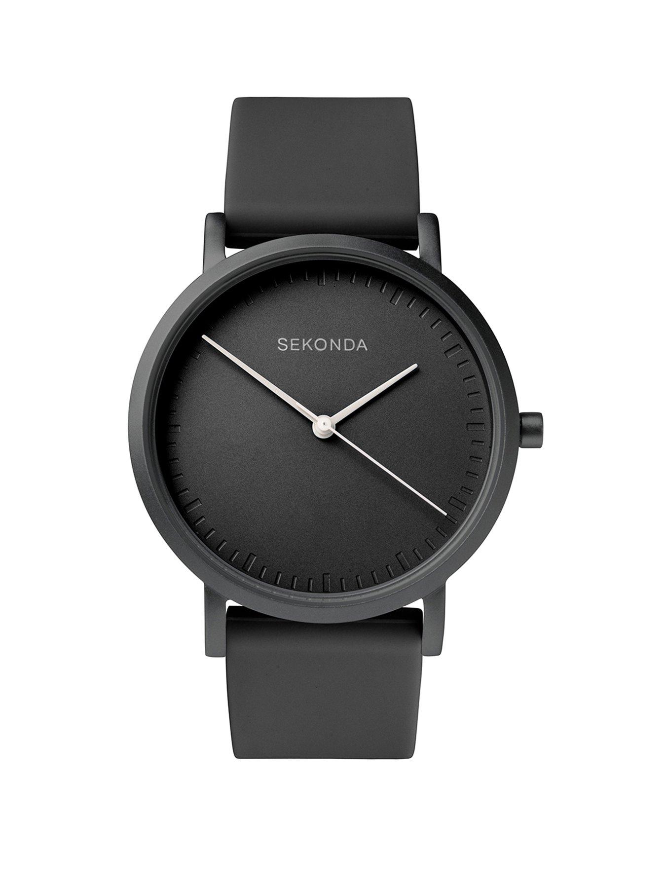 Product photograph of Sekonda Ladies Palette Black Silicone Strap With Black Dial Watch from very.co.uk