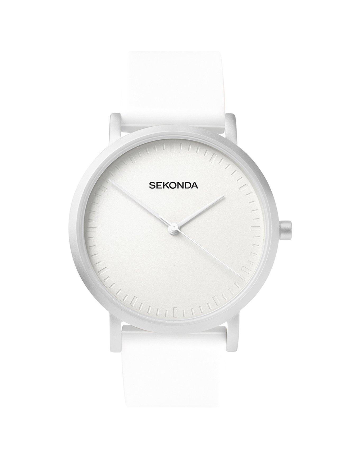 Product photograph of Sekonda Ladies Palette White Silicone Strap With White Dial Watch from very.co.uk