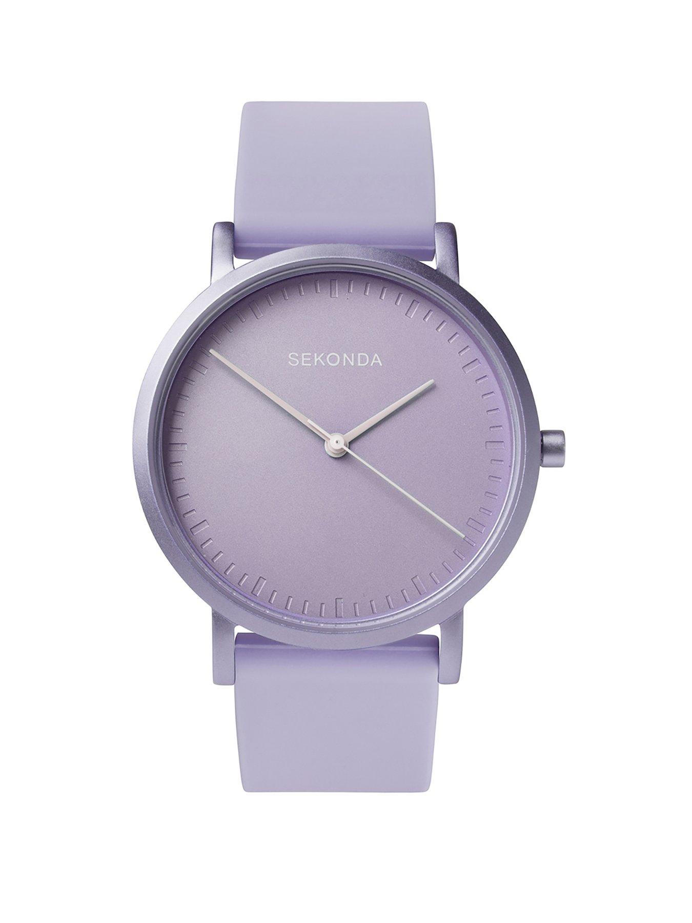 Product photograph of Sekonda Ladies Palette Purple Silicone Strap With Purple Dial Watch from very.co.uk