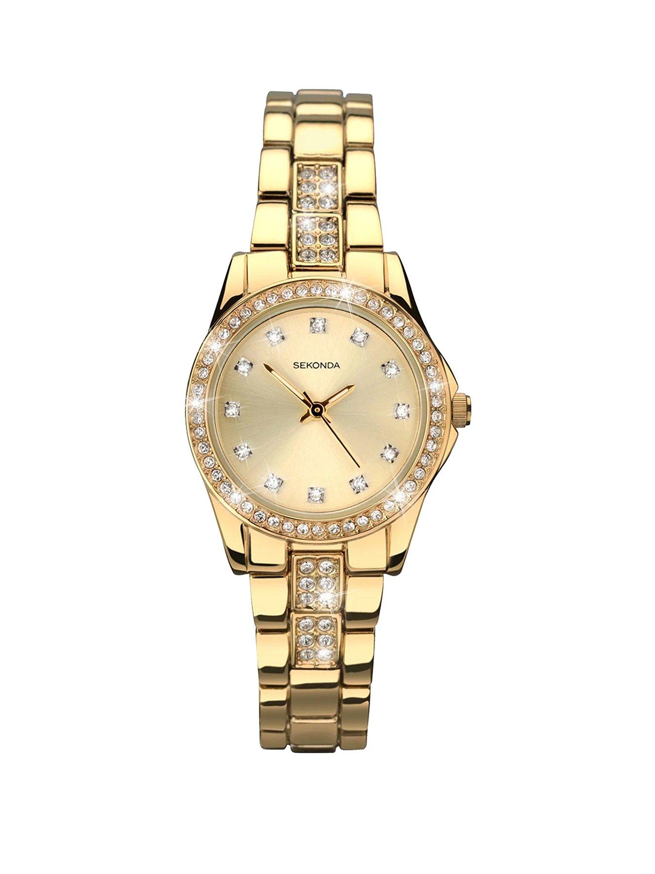 Product photograph of Sekonda Ladies Joanne Gold Alloy Bracelet With Champagne Dial Watch from very.co.uk