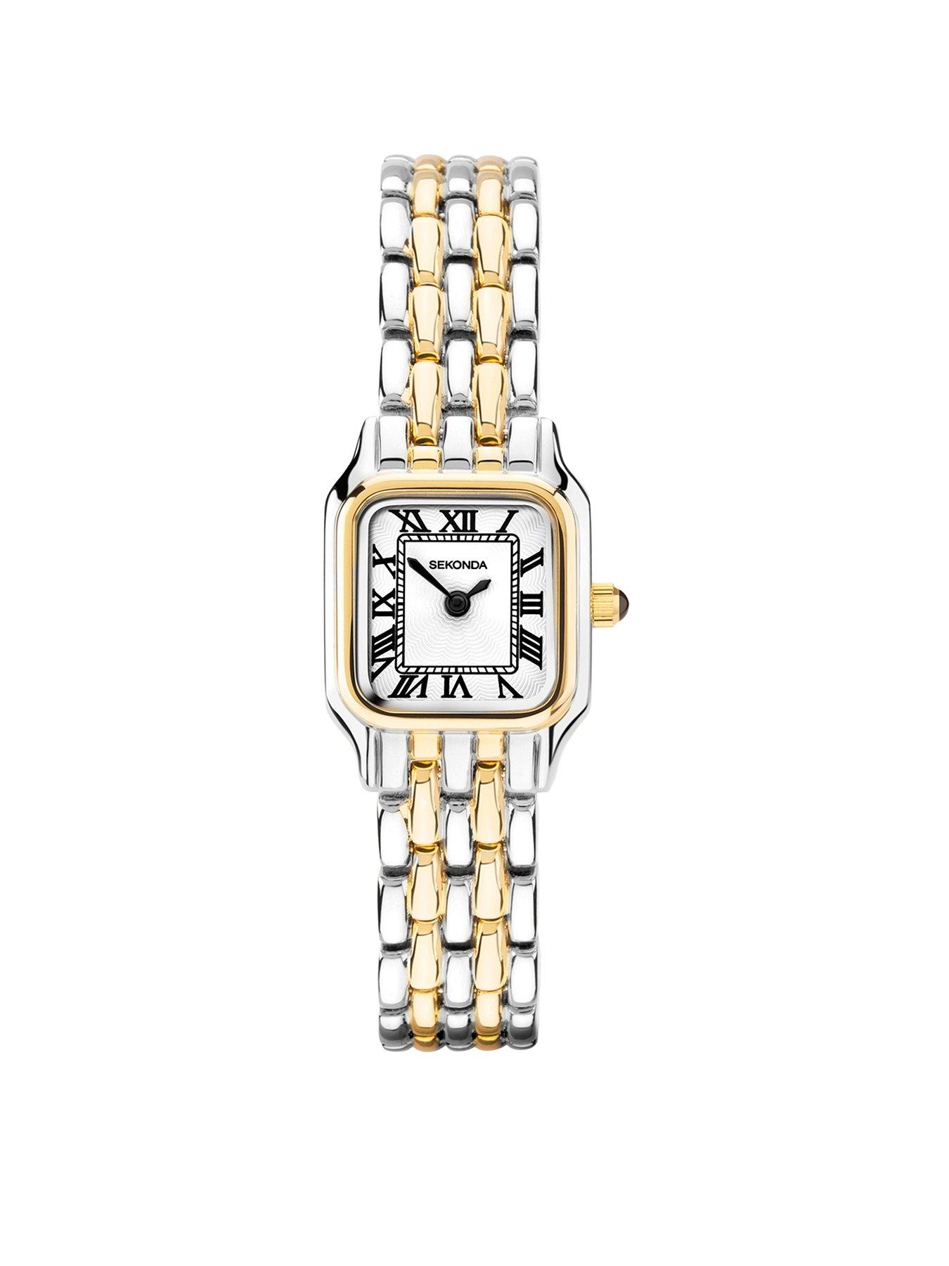 Product photograph of Sekonda Ladies Monica Two Tone Alloy Bracelet With White Dial Watch from very.co.uk