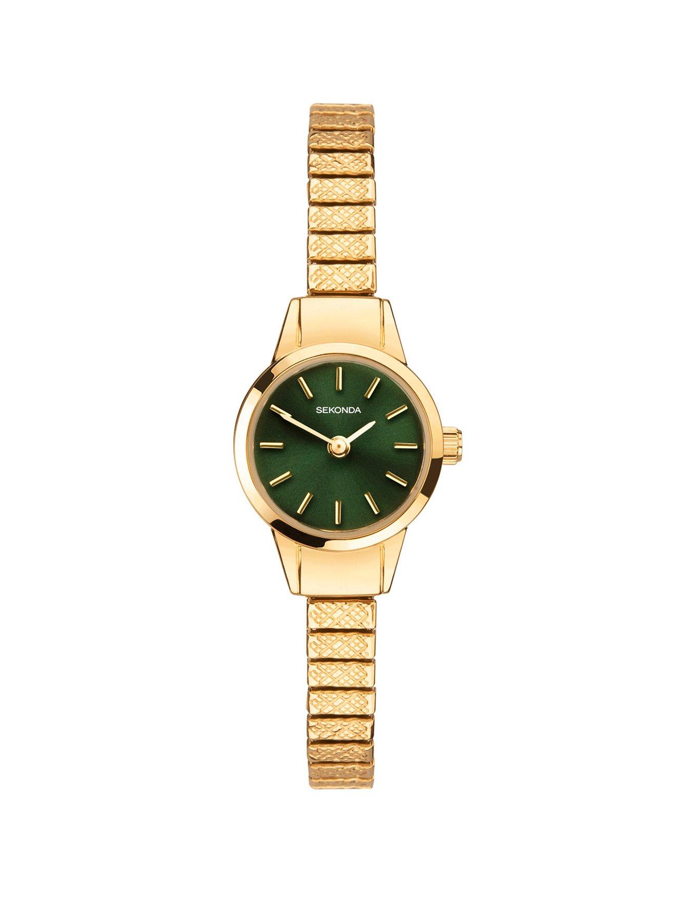 Stainless steel watch hot sale with gold jewelry