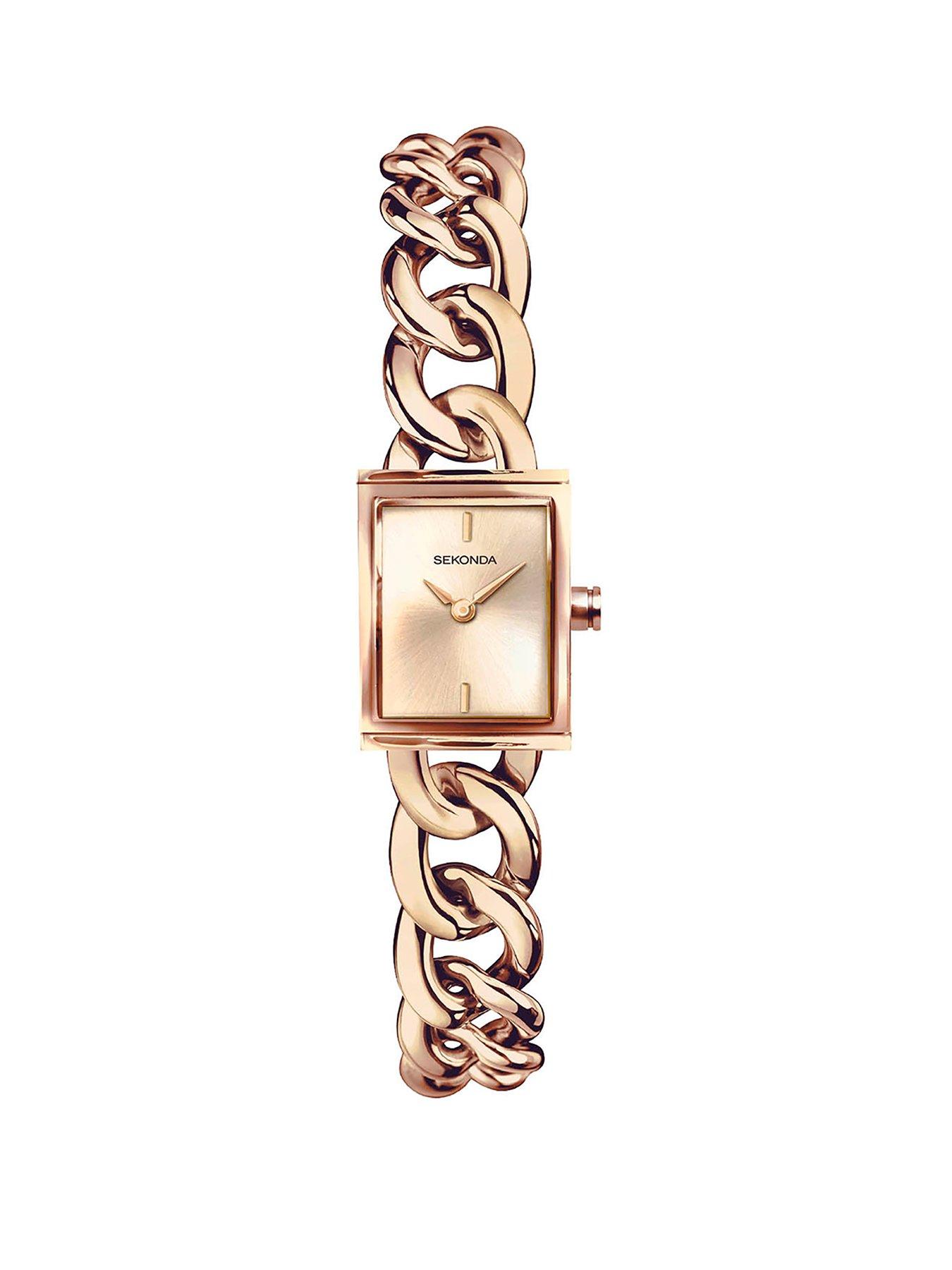 Product photograph of Sekonda Ladies Rose Gold Alloy Bracelet With Rose Dial Watch from very.co.uk