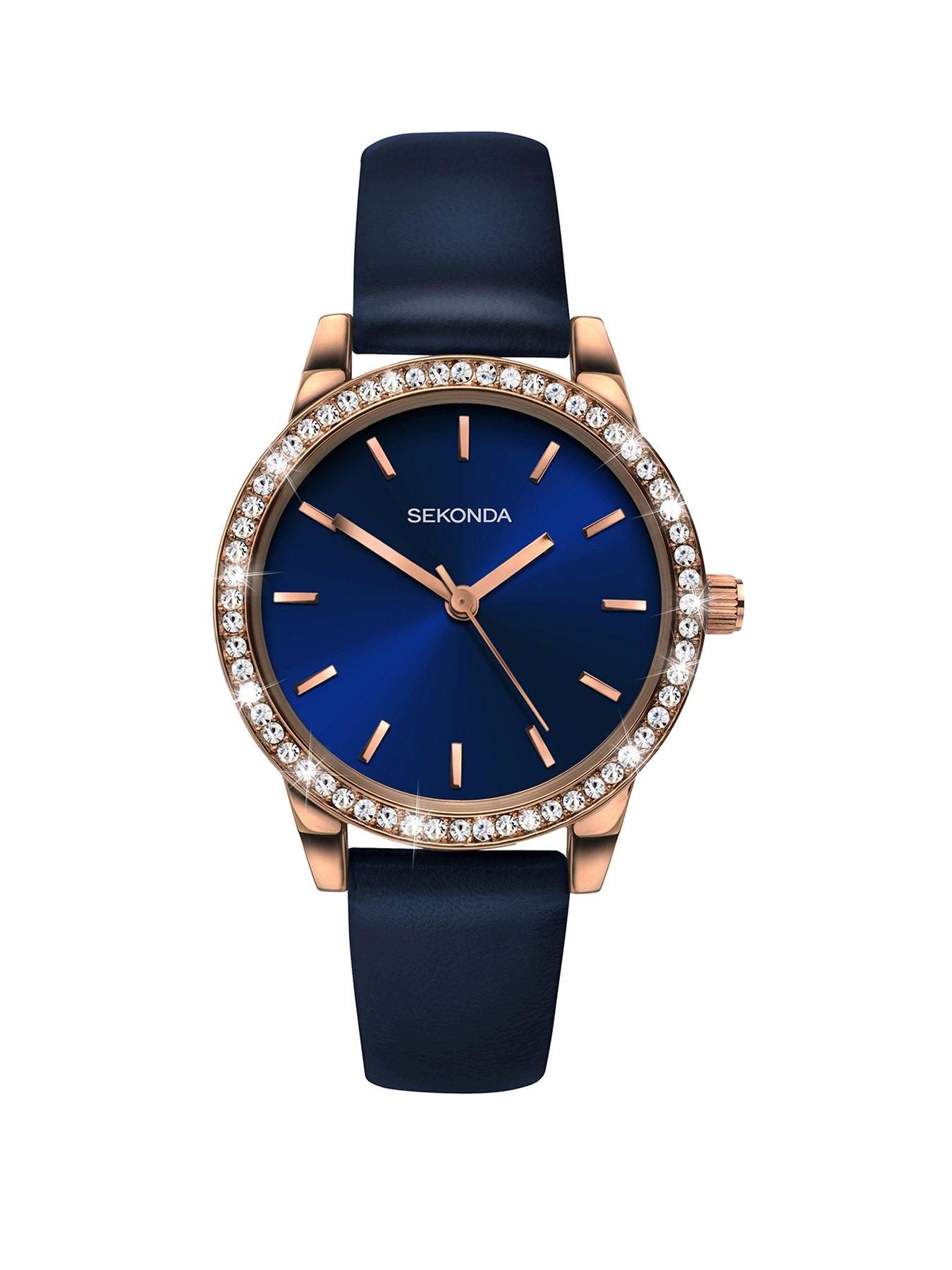 Product photograph of Sekonda Ladies Amelia Blue Polyurethane Strap With Blue Dial Watch from very.co.uk