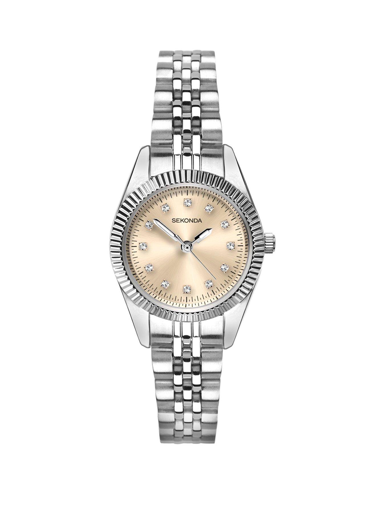 undefined Ladies Silver Stainless Steel Bracelet with Rose Dial Watch